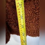 Free People  Sherpa Teddy Pea Coat Oversized Burnt Orange Brown Jacket Cozy XS Photo 8