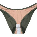 J.Crew  Textured curved-waist‎ cheeky bikini bottom in General Surplus L NWT Photo 0