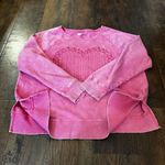 Style & Co acid wash hot pink heart sweatshirt, size XL Photo 6