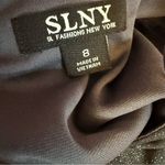 S. L. Fashions Women’s Embellished Short Sleeve Evening Gown Smoke Sz 8 NWT Gray Photo 5