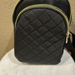 NWT Faux Leather Quilted Front Crossbody Bag Black Photo 7