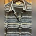 NWOT Two by Vince Camuto Sheer Button Front Shirt Dress Size Medium. Blue Photo 3