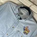 Lee Sport Men’s 1998 Texas 500 Light Denim Long Sleeve Button Up Shirt Size Med Photo 1