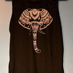 Black Tank Top with Elephant Design Size M Photo 0