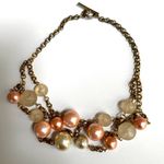Pink faux pearl triple strand vintage necklace Photo 6