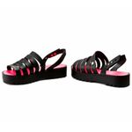Melissa NEW Creatives Flat Black Pink Strappy Chunky Platform Edgy Jelly Sandals Photo 1