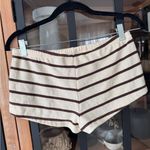 Edikted  Kathy striped shorts micro cotton beach pool neutral low rise chocolate Photo 4