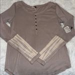 Free People   Long Sleeve Henley Top Large Photo 4