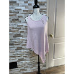 Nytt distressed sleeveless asymmetrical t-shirt top pink Sz XS Photo 1