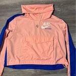 Nike  Pink & Blue Retro Cowl Neck Pullover Windbreaker Jacket Photo 4