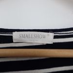 SMALLSHOW Navy White Striped Ruched Maternity Dress Size L Black Size L Photo 2