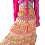 Bohemian Orange Maxi Skirt Size M Photo 0