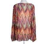Daytrip Mult-Color Print Peasant Blouse Size Large Lantern Sleeve Blouse Photo 1