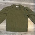 Madewell Size Small Dotted Eaton Puff Sleeve Sweater, olive green, pit to pit is 17, length is 20 Photo 0