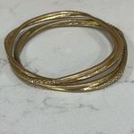 Lovely Gold Plated Rhinestone Bangle Bracelets Excellent Condition Photo 0