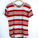 Madewell Orange Whisper Cotton Crewneck Tee in Rampling Stripe Sz S Photo 1
