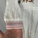 Free People  Sunbeam Mini Dress Ivory Embroidered Off Shoulder Bohemian‎ Small Photo 5