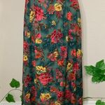 Jantzen Vintage 90’s Green Floral Ankle Skirt Fairy Photo 1