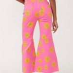 Free People We Youthquake Printed Crop Flare Jeans Floral Lipstick Combo Pink 28 Photo 1