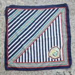 VINTAGE NEWPORT YACHT CLUB NAUTICAL ITALIAN SQUARE SCARF BY BERKSHIRE Blue Photo 0