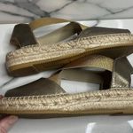 Kanna | Women's Gold Metallic Beachy Strappy Espadrille Sandal Sz 37 Sz 6.5 Photo 4
