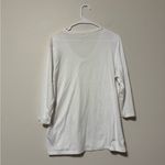 Eddie Bauer  White Long Sleeve V-Neck Tee Photo 2