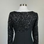 Ralph Lauren  Women's Formal Dress Size 8 Black Sequined Long Sleeve Sheath Gown Photo 7