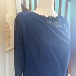 JS Collections JS collection Elegant Navy Blue Lace Sleeve Maxi 14 Evening Formal Dress Photo 6