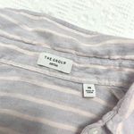 Aritzia The Group Artizia Relaxed Linen Button Front Stripe Top Blue Size XS Photo 2