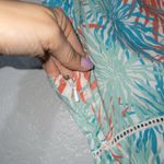 Eshakti Blue Leaf Printed Cotton A-Line Dress Size Small Photo 6