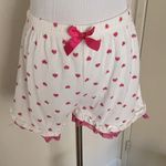 Vintage Y2k Women's Printed Heart PJ Shorts with Lace Trims Sizes S Pink Photo 4