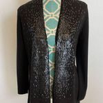 Eileen Fisher Black Sequins Cardigan size Medium Merino Wool Photo 0