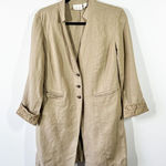 Chico's  linen‎ long line blazer w/ lace cuffs Photo 0