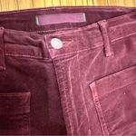 J Brand  Ali High Rise Merlot maroon Patch Pocket Flare‎ Corduroy Bell Bottom 25 Photo 4