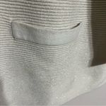 Talbots Ribbed Knit Tunic Sweater Metallic Shimmer Womens Size X Ivory Off White Photo 2