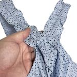 Anthropologie WAVERLY GREY Women’s Blue Checked Polka Dot Ruffle top Photo 3