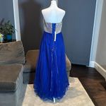 Women’s Blue Full Length Sparkly Tulle & Sequined Prom Party Dress Size L NWT Size L Photo 3