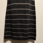 AB Studio  Gray Striped Sweater Dress Size L Short Sleeve Knit Winter Dress Mini Photo 3