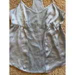 Kirra  Silver Gray Y2K Lace Racerback Babydoll Cami Tank Top Shirt Blouse Large Photo 2
