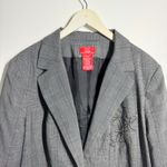 Oscar de la Renta Women 20W Single Button Grey Plaid Houndstooth Blazer Plus Photo 3