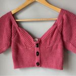 TACH Pink Knit Melinda Crop Sweater Top Pink Photo 3