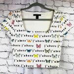 Forever 21 "J'Adore" Crop Top size L Photo 0