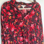 Terra & Sky  Womens 14W Black Floral Midi Dress Dark Romantic Cottage Whimsigoth Photo 2