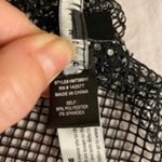 Haute Monde Mesh Black Rhinestone Top Women's XL Long Sleeve Sparkle Photo 3