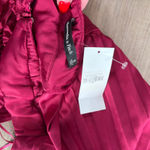 Abercrombie & Fitch NWT  Giselle Halter Maxi Pleated Dress Cutouts Berry Small Photo 4