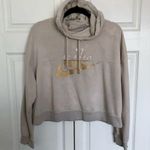 Nike Tan and Metallic Sportswear Clash Cropped Hoodie in Guava Ice Size L Photo 0