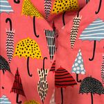 Vibrant Pink Umbrella Print Casual Fit Flare Dress Large Photo 4
