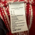 American Eagle  Red White Fair Isle Christmas Sweater Crewneck Size M Photo 2
