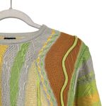Bergati Womens Sz M Abstract Textured 3D Cable Knit Sweater Multicolor Neon 90s Yellow Size M Photo 3