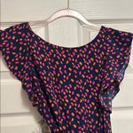 Naked Zebra EUC  Patterned Ruffled Cap Sleeve Blouse Photo 1